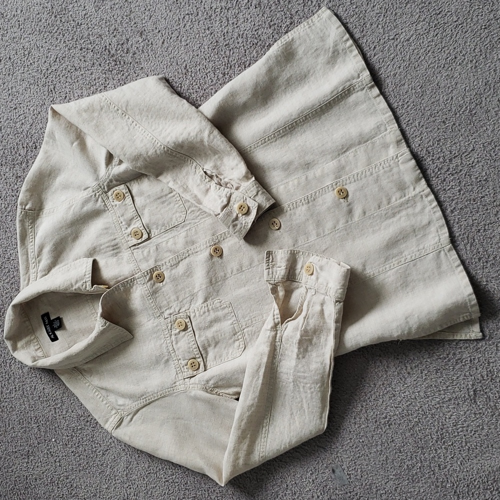 Linen button down blouse